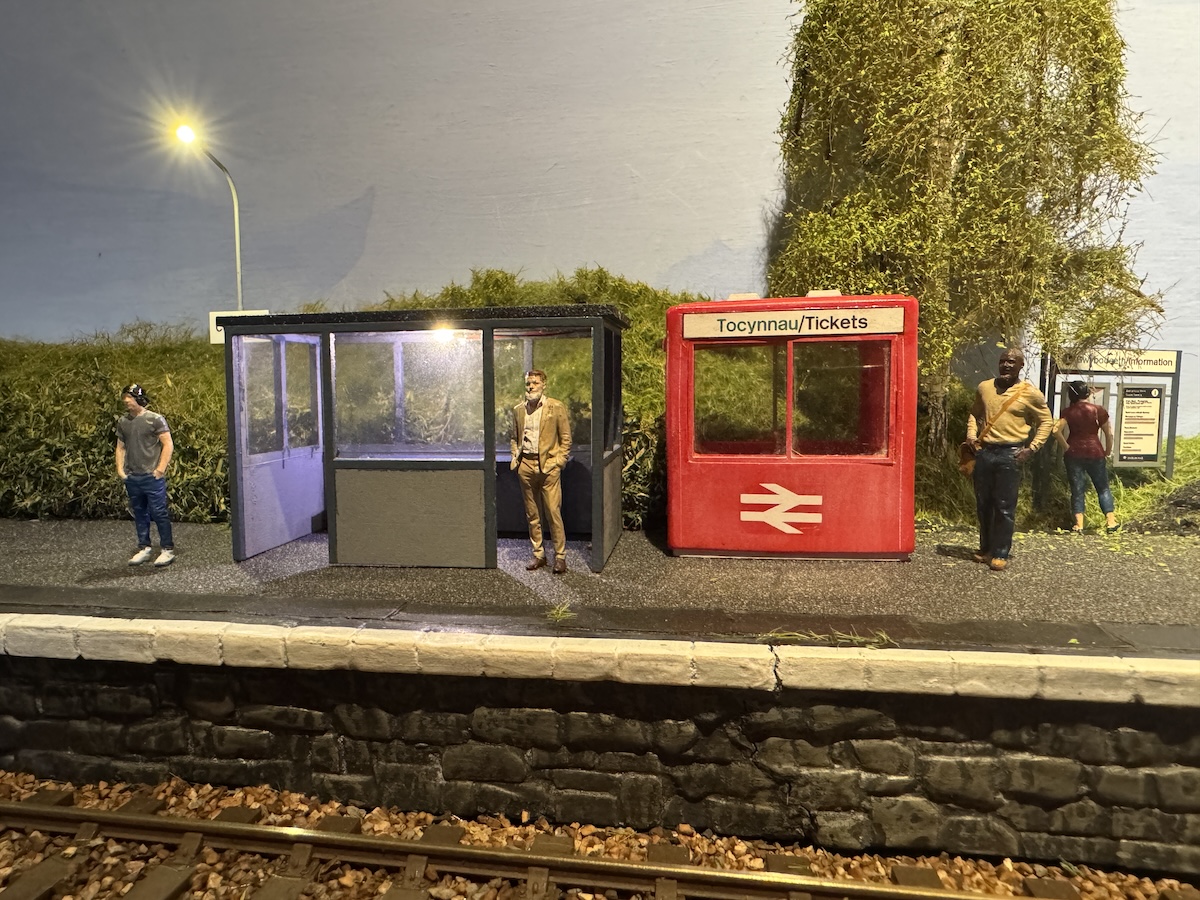 People on Cwm Bach station platform